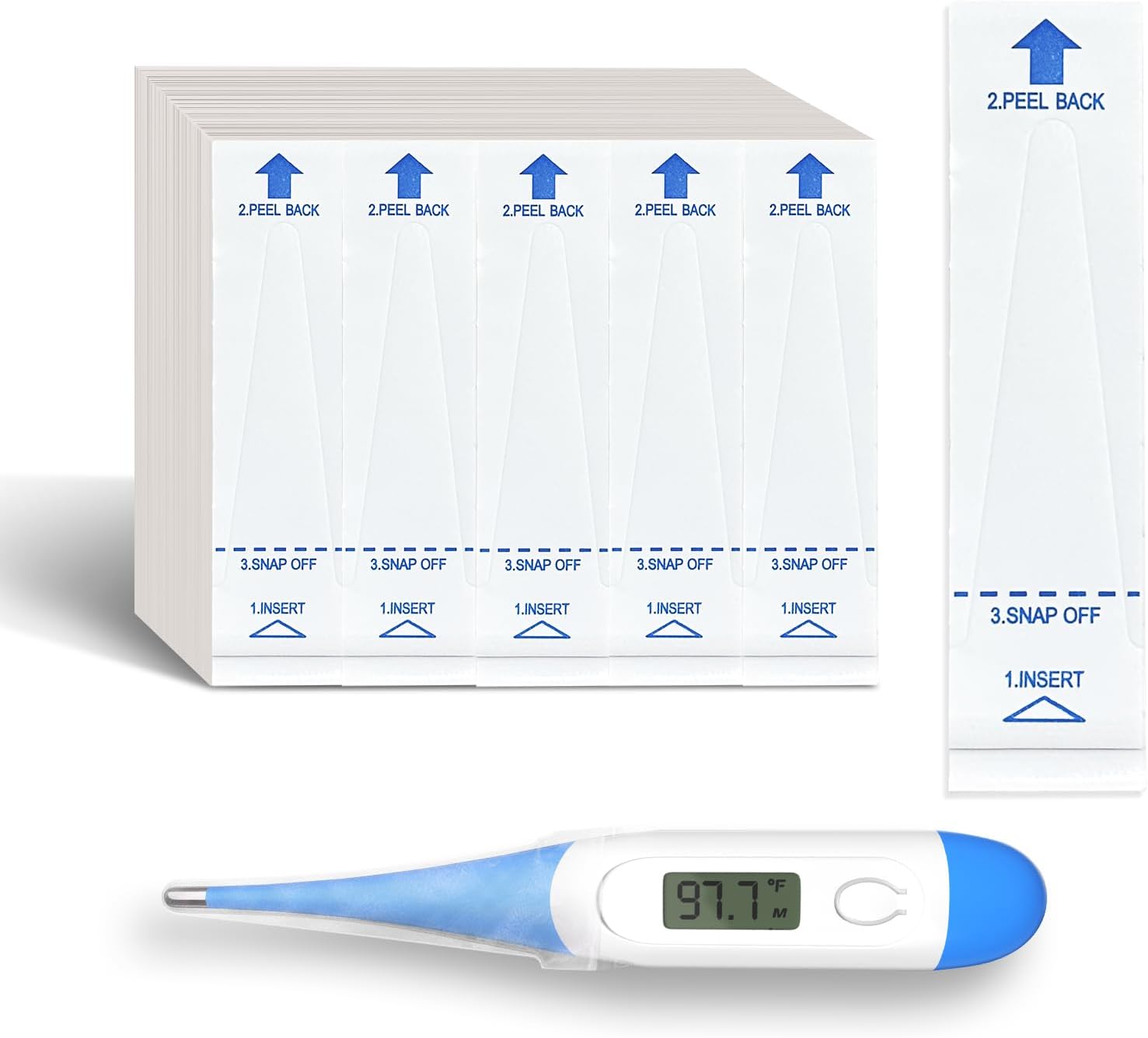 Boncare Thermometer Covers Disposable - 100 Pcs Probe Covers for Digital Thermometers, Can be Used for Oral, Rectally or Underarm