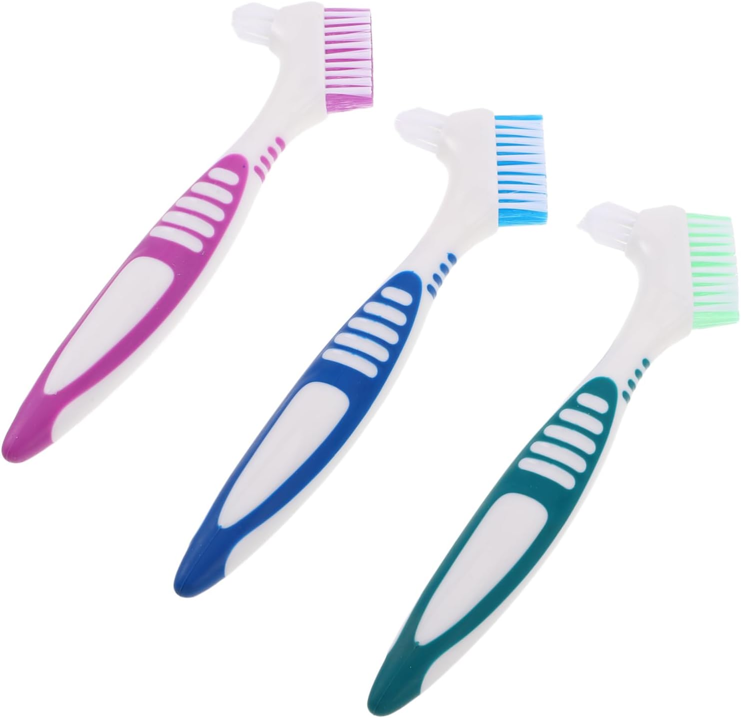 FOMIYES 3PCS Dual Head Toothbrush Cleaning Tool for Elderly Soft Bristles for Gentle Oral Care Easy to Use with Mobility Teeth Cleaning Brush