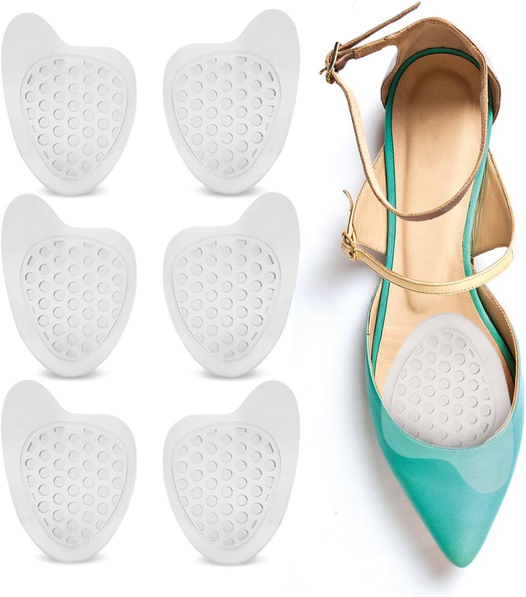 Clear Gel Ball of Foot Cushions, for Heels and Flats, 6 Count (3 Pairs)