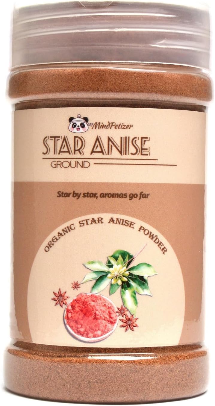 Star Anise Powder Organic 2.6oz - Ground Chinese Star Anise Seeds | Dried Spice from Whole Organic Seeds for Baking, Tea, Desserts, Soups, Marinades