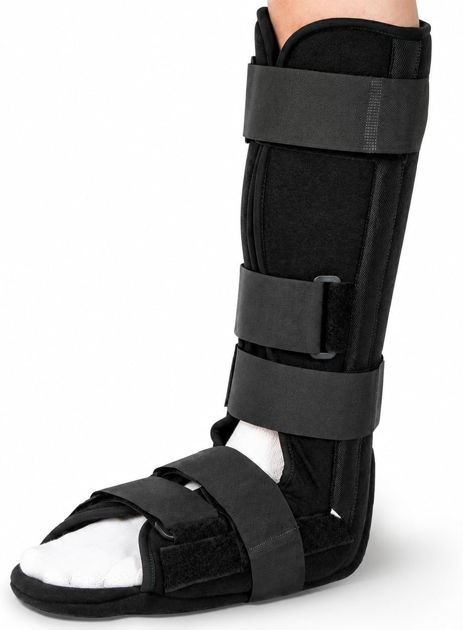 Plantar Fasciitis Night Splint, Full-Calf Foot Brace for Sleeping, Adjustable 90° Ankle Support Boot for Heel Pain, Achilles Tendonitis & Foot Drop, Soft Padded Left/Right Brace for Men Women