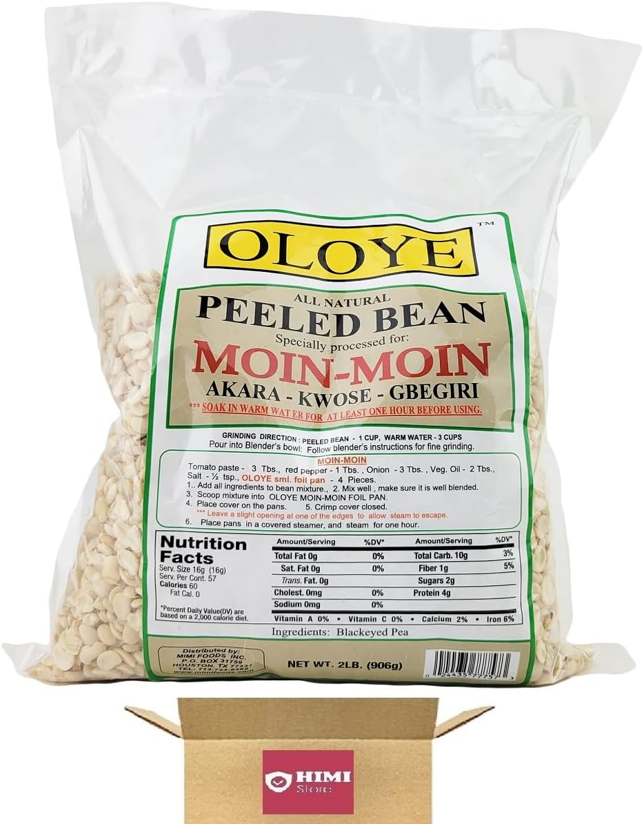 Peeled Beans - All Natural Peeled Black Eye Peas - Peeled Wild Rice - Pack of 1-2lb by HIMI STORE