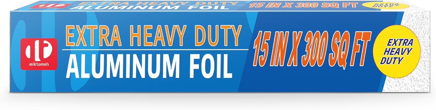 Super Thick Extra Heavy Duty Aluminum Foil 15" x 300 Sq Ft(about 30% Thicker than Conventional Heavy Duty Foil) for Grilling, BBQ, Cooking, Food Storage, Commercial & Pitmasters‘ Use