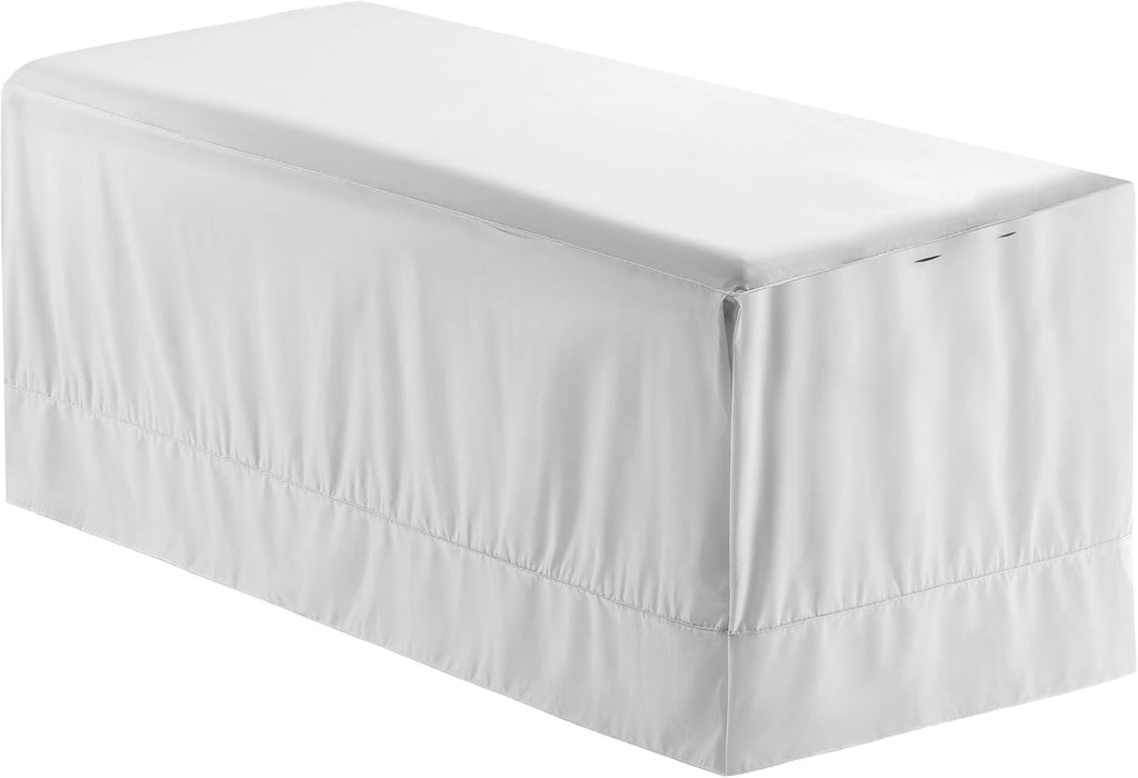 Massage Table Skirt,Microfiber Super Soft Stain Wrinkle Resisting Protect Massage Bed Skirt Massage Table Cover,Machine Washable (White)
