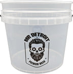 Mr. Detroit - 3.5 Gal Car Wash Bucket, Plastic White Heavy Duty Clear Detailing Bucket for RV, Boat, Motorcycle & Home Detailing (Eco-Friendly)
