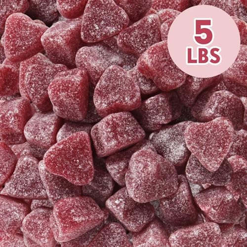 Valentine Gummy Cinnamon Jelly Hearts Candy, 5lb Pack of Valentine's Day Candy Bulk, Ideal Valentine’s Day Gummy Candy for Parties, Classroom Exchanges and Gift Bags, Perfect for Sharing with Loved Ones