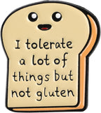 Gluten Free Enamel Pin, I Tolerate A Lot Of Things But Not Gluten Brooch Badge, Celiac Disease Lapel Pins, Funny Celiac Gift For Her Him, Gluten Free Awareness Brooches, Food Allergy Humor Decorative Jewelry Accessories