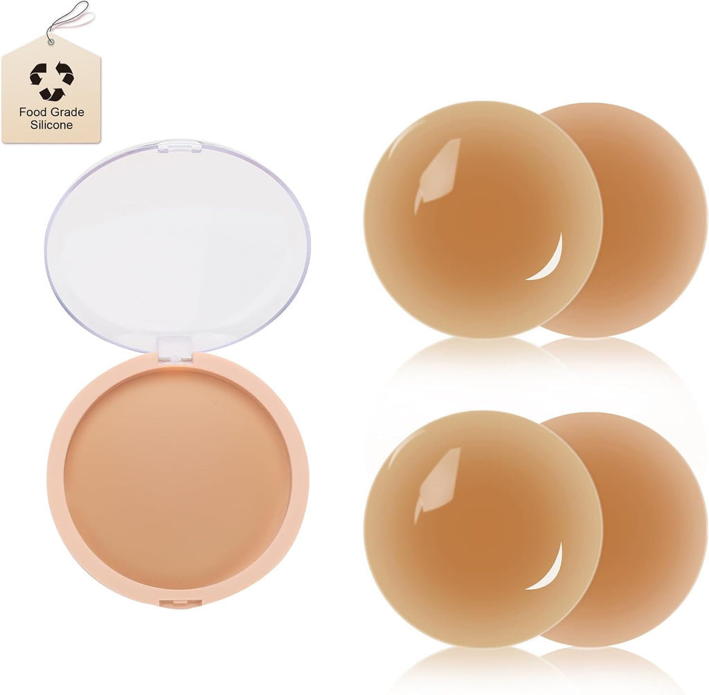 Silicone nipple cover reusable nipple covers for women no show sticky pasty nipple cover (2 Pairs)