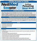 NeilMed Sinugator Cordless Pulsating Nasal Irrigator (Dual Speed) with 30 Premixed Packets and 3 AA Batteries - Black (Pack of 1)