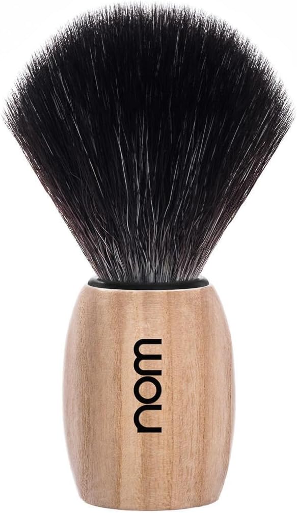 NOM Ole Shaving Brush | Vegan Shave Brush for Shaving soaps and creams | sustainable eco-friendly and reusable | Exfoliating Shaving Brush | Pure Ash handle