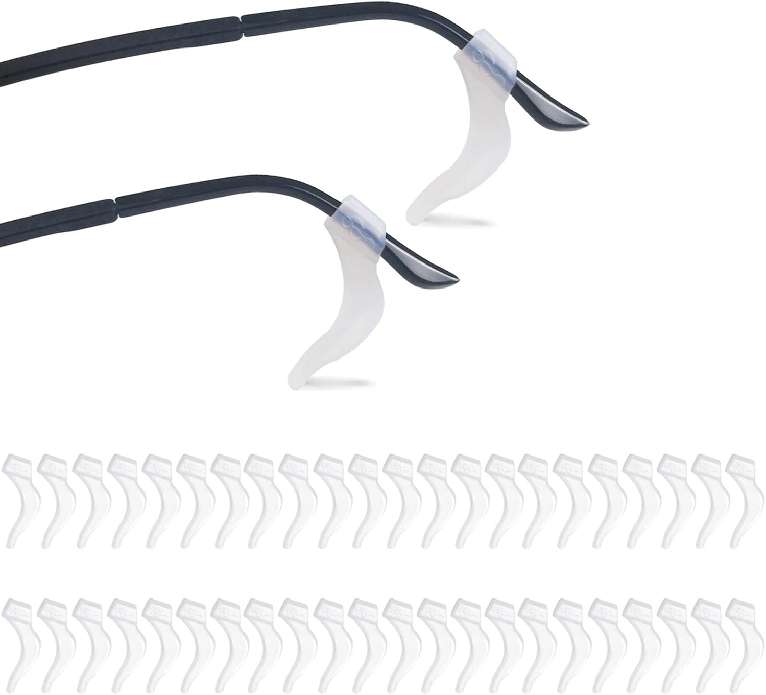 YINGFENG 22 Pairs White Silicone Glasses Anti-slip Holder with Storage Box, Eyeglass Holder, Premium Silicone Eyeglass Ear Hook Grip, Fits Most Kids and Adult Size for Retainer Glasses or Sunglasses