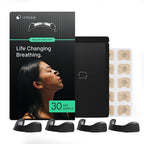 Intake Breathing — Magnetic Nasal Strips Starter Kit | Reusable Band + Tabs | Nasal Strips for Sleep, Snoring, Breathing & Sports | Stronger Lift Than Traditional Nose Strips | 4 Sizes, 30 Tabs, Black