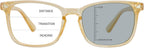 Vintage Square Progressive Multifocal Presbyopic Glasses, Photochromic Gray Sunglasses for Men Women Readers (Champagne,+0.00/+1.25 Magnification)