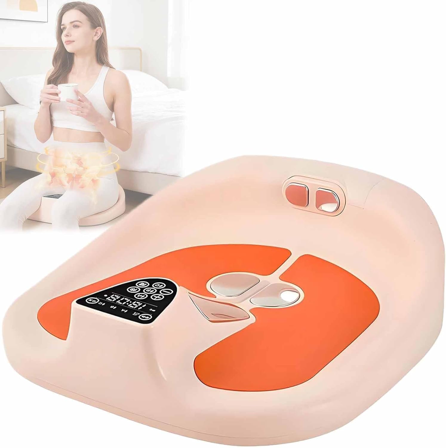 ERICAT Pelvic Floor Chair for Postpartum Repair, Electric Pelvic Floor Muscle Trainer with 5 Intensity & 38°C-44°C Heating, Efficiency & Safety, Friendly Compact, for Pelvic Floor Muscle Damage