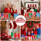 50 Pcs Merry Christmas Gift Bags with Handles-Cute Xmas Goodie Bag Santa Claus Plastic Goody Candy Cookie Snack Treat Party Favor Bags Bulk for Winter Holiday Christmas Party Supplies Favors, 4 Style