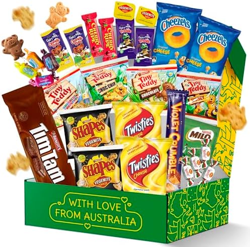 Australian Snack Gift Box Mega 29 Pack, Best Aussie Candy and Food Products, Authentic Taste of Australia, Large Snack Box - Australian Expats