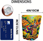 100 Pack 3.5g Mylar Storage Bags With Design, Holographic Rainbow Color, Resealable Stand-up 3.5 grams Baggies for Candy, Cookies, Snacks Packing, 4x5 Inches (PINEAPPLE)