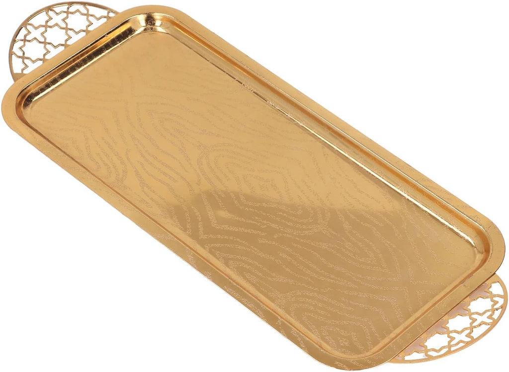 Serving Tray Household Cup Storage Living Room Rectangle Water Cup Dinner Plate Tea Tray Fruit Plate Ins Wind Retro Luxury Gold Light Luxury Mixing Trays