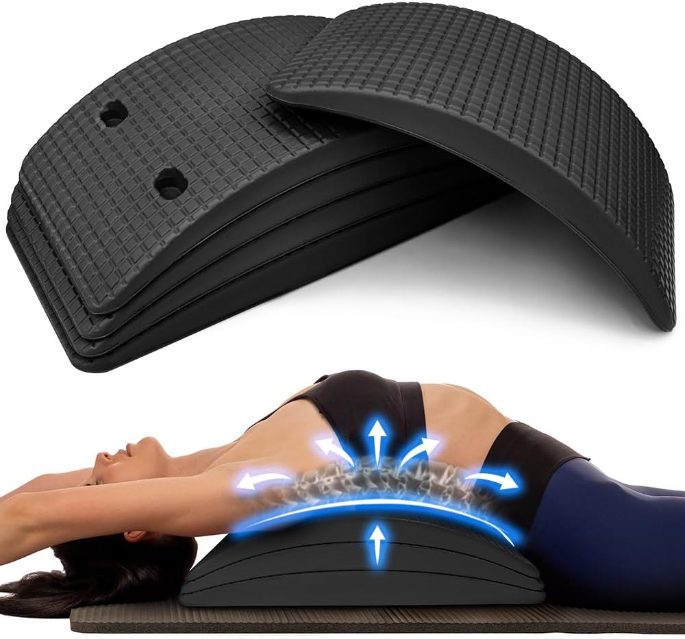 (Grey), Adjustable Lower & Upper Back Stretcher For Lumbar Support Spine Alignment & Back Pain Relief By Renowned Kinesiologist Dr. Sinett