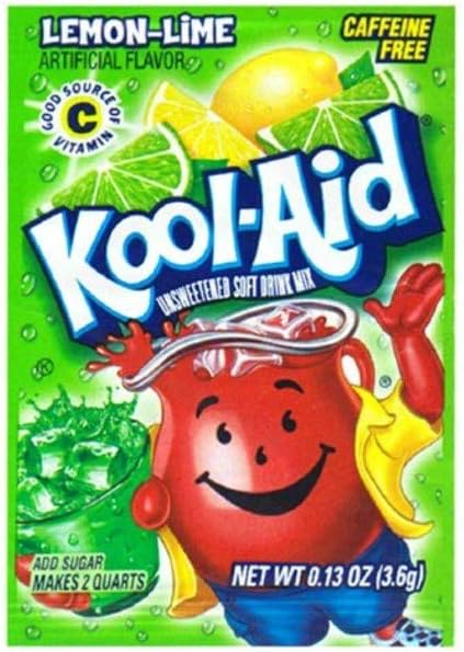 Kool Aid Lemon Lime Drink Mix 0.13 Ounce (Pack of 48)