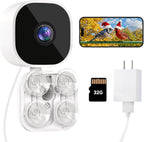 Dzees Window Bird Camera with Strong Suction Mount, 2K HD WiFi Bird Watching Camera with AI Bird Recognition, Live Streaming & Two-Way Audio, 32GB SD Included, Cloud Storage Support