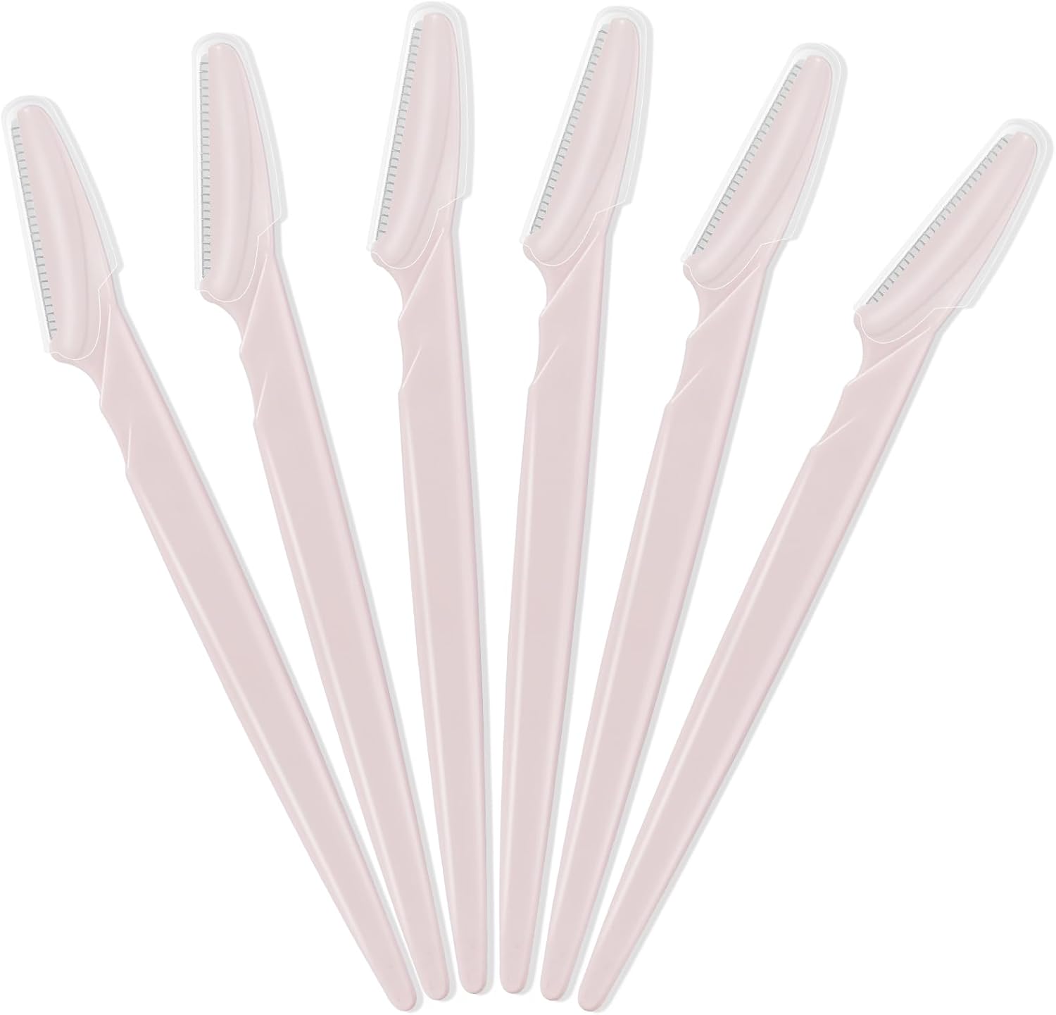 6 Pcs Eyebrow Razor Face Razors Multipurpose Facial Razors for Women Men Eyebrow Trimmers Shaver with Protective Cover Dermaplaning Facial Hair Removal Tools Light Pink
