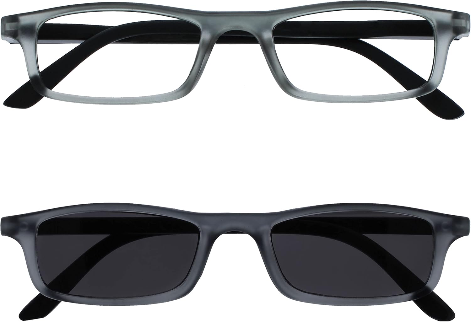 OPULIZE TED Reading Glasses for Women Men, Narrow Rectangular Matt Frame with Spring Hinges