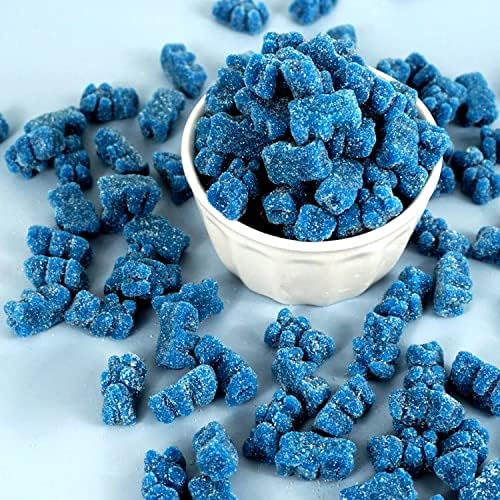 Dark Blue Gummy Bears Sugared, 2.2 Pound Bag, Blue Candy, Blue Raspberry Flavored, The Hampton Popcorn & Candy Company