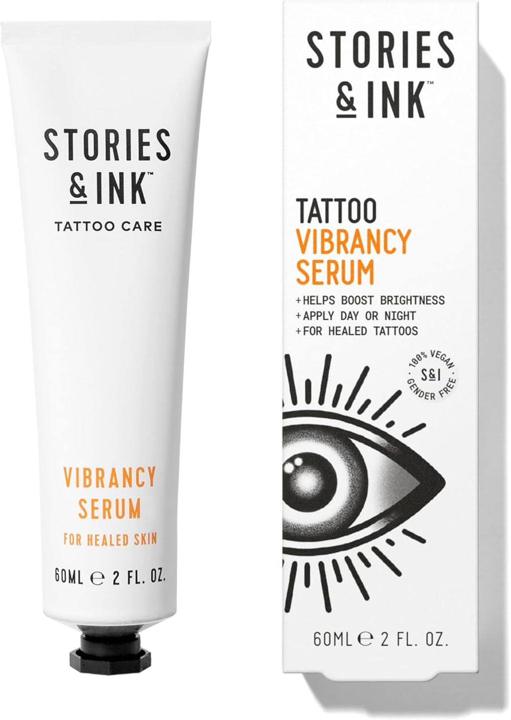 Stories & Ink Tattoo Care | VIBRANCY SERUM for Healed Tattoos | Brightening Treatment to Enhance Ink Color & Restore Faded Tattoo Pigment, Lightweight Hydrating Aftercare, 60 mL / 2 Fl Oz