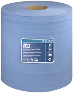 Tork 13244101 Industrial Centerfeed 4-Ply Paper Wiper, Blue