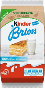 3X Kinder Brioss Italian Sponge Finger Rich Milk Filling 280g 10 Sweet Snacks