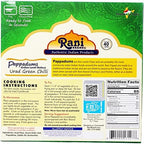 Rani Pappadums (Indian Lentil Wafer Snack) Green Chilli Papad 7oz (200g) Approximately 15pc, 7 inches ~ All Natural | Gluten Friendly | NON-GMO | Vegan | Indian Origin
