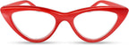 2SeeLife Premium Cat Eye TR-90 Reading Glasses for Women – Narrow–Medium Fit, Sturdy Frame, Spring Hinges, Stylish Readers, Red, +1.00