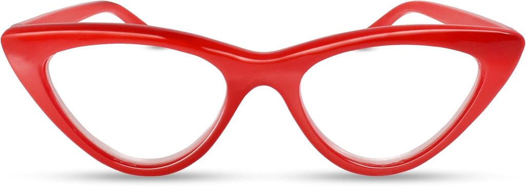 2SeeLife Premium Cat Eye TR-90 Reading Glasses for Women – Narrow–Medium Fit, Sturdy Frame, Spring Hinges, Stylish Readers, Red, +2.00