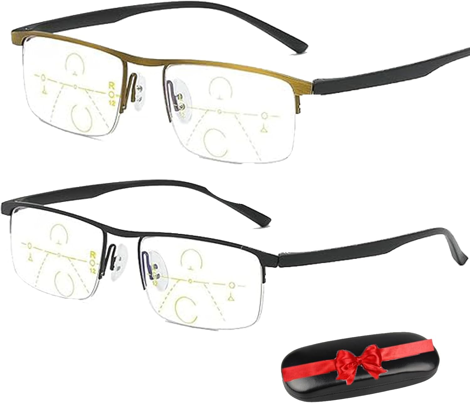 Titanium Progressive Far And Near Dual-Use Reading Glasses, Reading Glasses