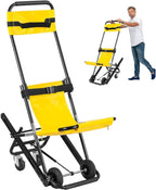 Folding Ambulance Chair, Evacuation Mobility Aid, Up Down Stairs, Person Transfer Folding Chair, for Disabled Elderly, Max Load 350lbs