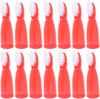 Baluue 20pcs Red Finger Toothbrush for Prisons and Mental Institutions, Short Handle Mini Oral Cleaning Brush with Soft Bristles, Portable Oral Care Tool