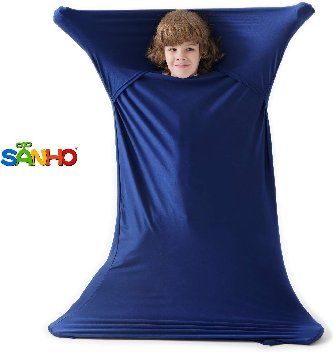 SANHO Premium Sensory Sock Budy Sock, Perfect for Children with Sensory Processing Disorder, Updated Version (Navy, Large)