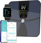 WGGE Smart Body Weight Scale,Digital Smart Bathroom Scale with Mobile App, Large LCD Display Screen,17 Body Composition Metrics BMI, Body Fat Tracking, Heart Rate,Baby Mode,400lb/180kg