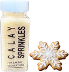 White Sprinkles for Baking, White Sanding Sugar Crystals, 4.23 ounces Edible Sparkling Coarse Sugar Sprinkles for Cake Decorating, Cupcake Topper, Cookie Toppings, Wedding Birthday Christmas Supplies