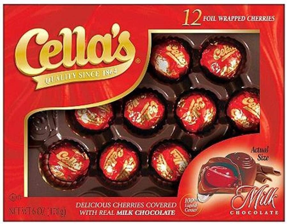 Cella's Milk Chocolate Foil Wrapped Cherries 12 Count Gift Box