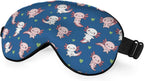 Axolotl Hawaii Sleep Eye Mask Cute Animal Heart Dot Pink Blue Silk Eye Mask Sleeping Soft Eye Shade Cover for Men Women Boy Girl Airplane Travel with Elastic Strap