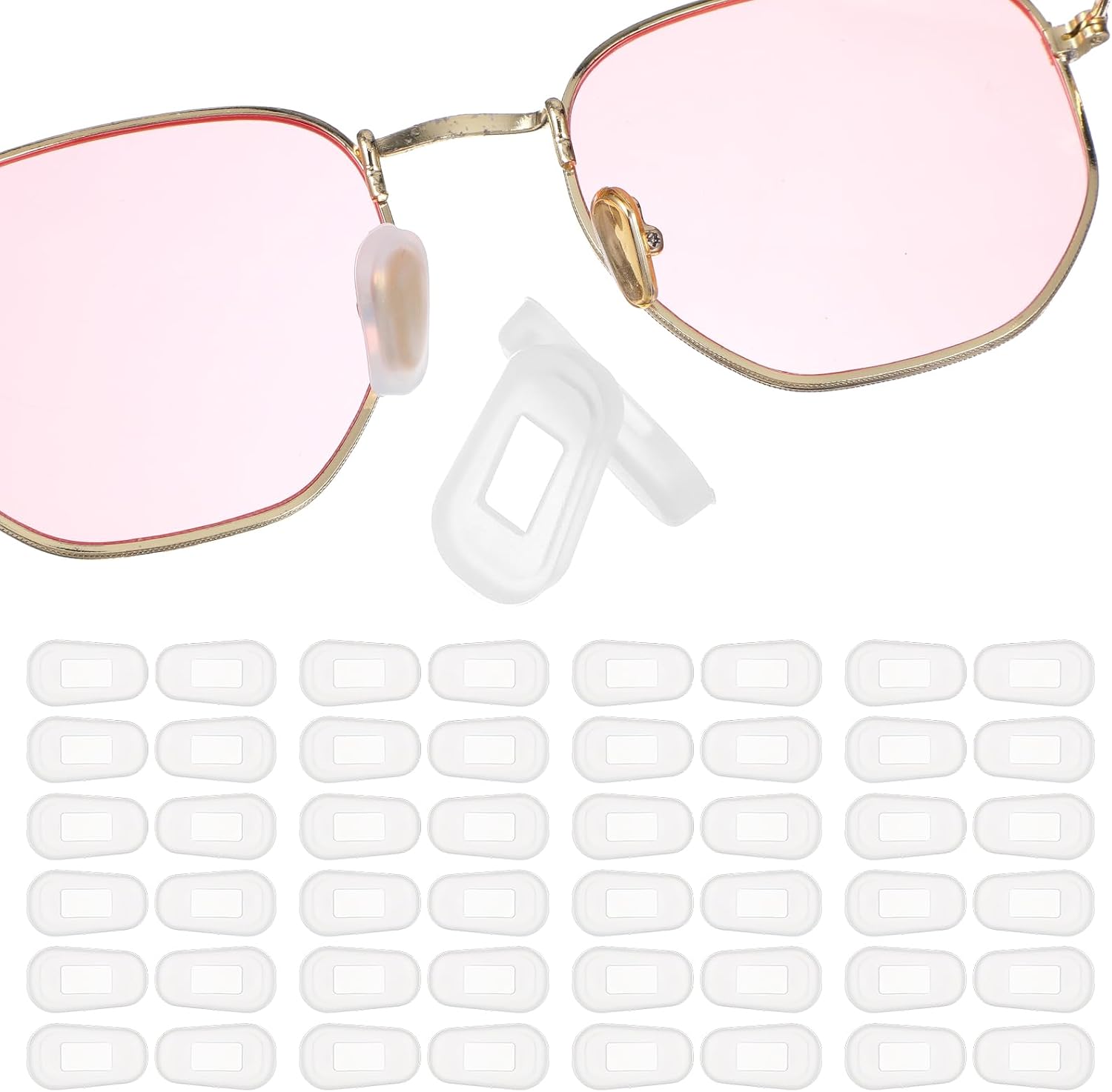 24 Pairs Silicone Nose Pads Covers Slip-on Eyeglasses Nose Bridge White Anti-Slip Bridge Pads Eyewear Protective for Eye Glasses Sunglasses Repair Kit