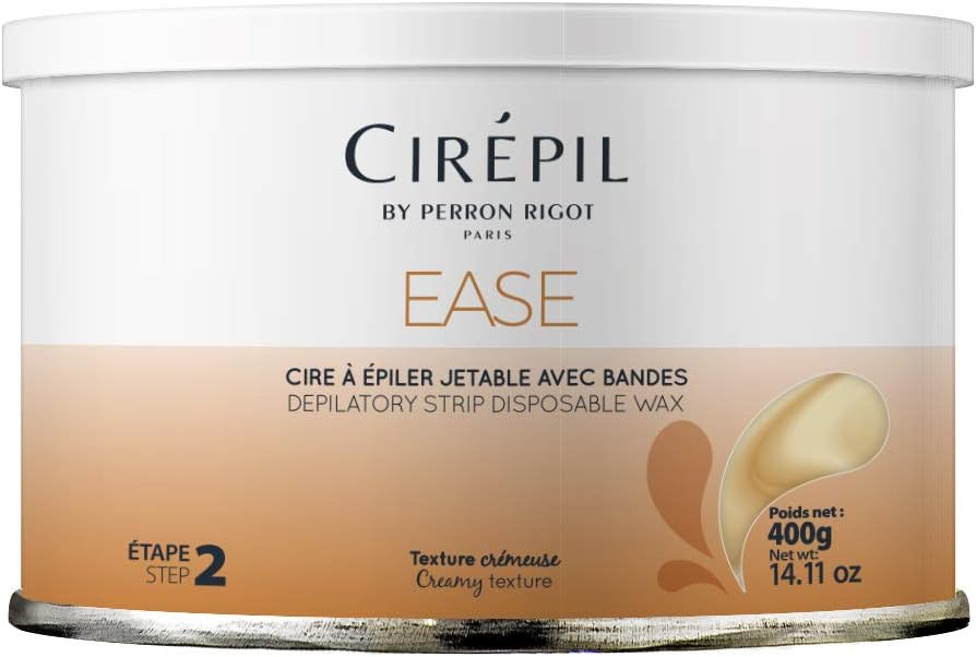 Cirepil - Ease - 400g / 14.11 oz Soft Wax Tin - Creamy Rosin-Free Strip Wax for Sensitive Skin - Non-Sticky & Easy Application - Professional Body Hair Removal