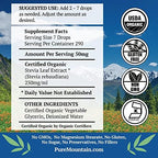 Pure Mountain Botanicals Organic Liquid Stevia Sweetener – Alcohol Free and Kosher Sweet Sugar Substitute Stevia Drops - 2oz Glass Bottle