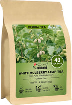 FullChea - White Mulberry Leaf Tea, 40 Teabags – 100% Pure Dried Mulberry Tea – Slightly Sweet & Refreshing - Non-GMO - Caffeine-Free - Support Wellness & Improve Digestion