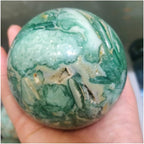 Health & Household Natural Green Fluorite Crystal Fancy Ball Mineral Chlorite Quartz Sphere Chakras Meditation Gem House Decoration Precious Stone (Size : 8-8.5cm)