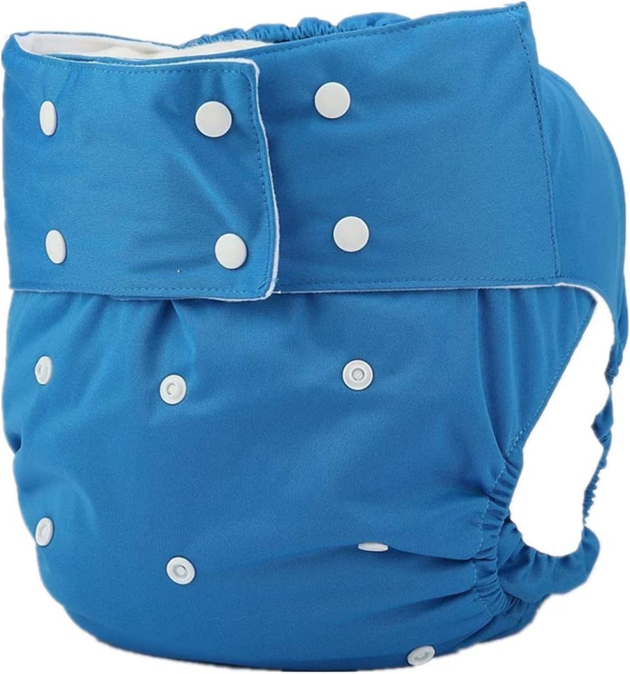 Adult Cloth Diaper Cover Nappy Reusable Washable Adjustable for Disability Incontinence Person (Blue)