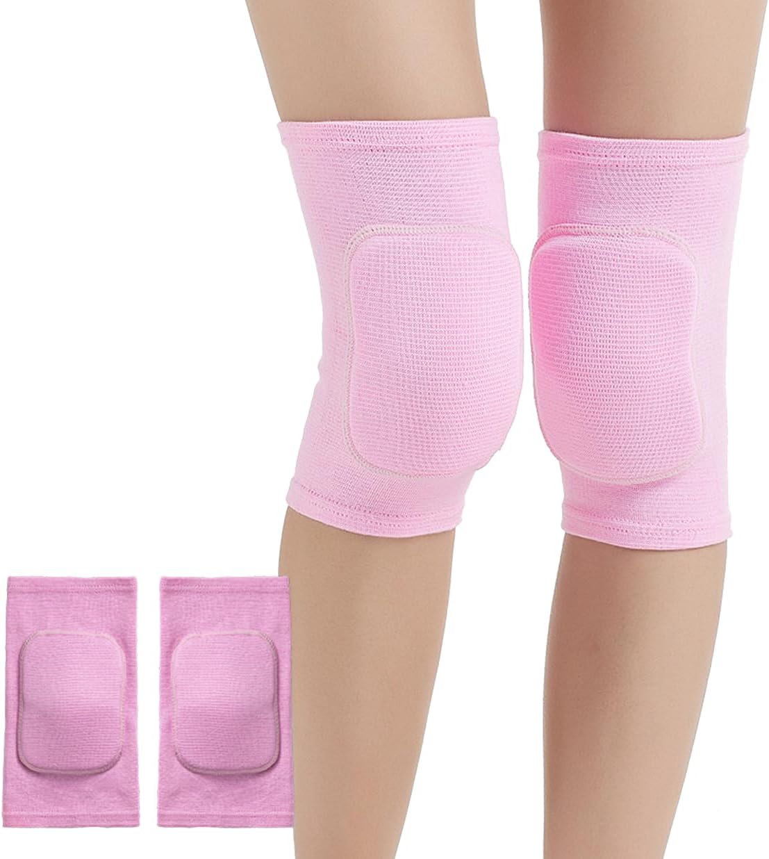 SUJAYU Knee Pads for Women Men, Dance Knee Pads Wrestling Knee Pads Basketball Knee Pads Volleyball Knee Pads for Women, Knee Protector Soft Knee Pads for Work (Pink, Medium)