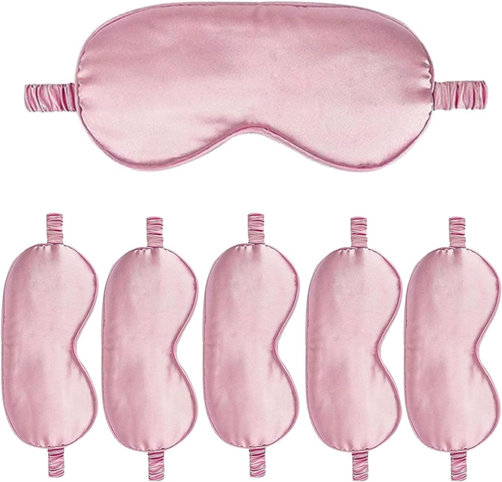 6PACK Silk Sleep Mask Satin Eye Masks Blackout Silky Eyeshade Cover Soft Blindfold Eyeshades for Women Sleeping Travel Gift